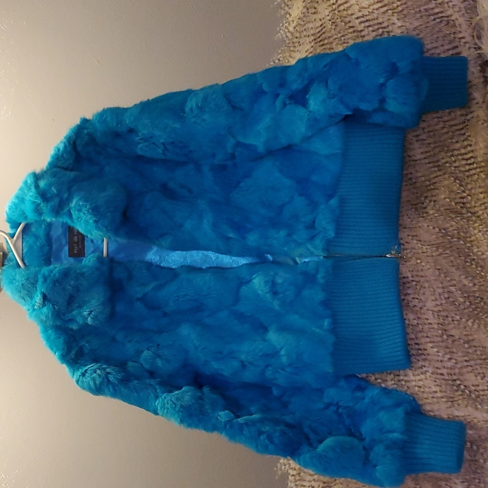 100% Rabbit FUR JACKET 💎NEW YORK FULTON LEATHER DISTRICT